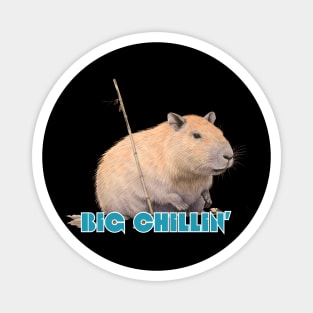 Big Chillin Capybara Cute Meme Viral Japanese Art Style Ukiyoe Retro Magnet